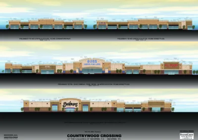 A rendering of the countrywood shopping center.